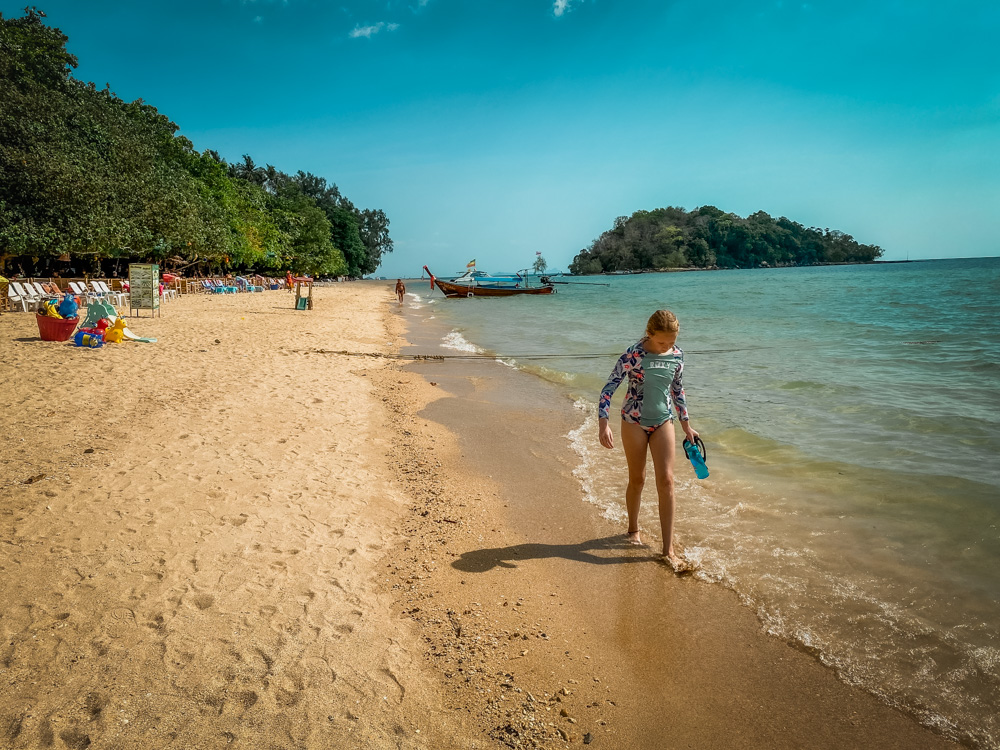 2 Week Itinerary for Thailand: Walking the beach in Krabi
