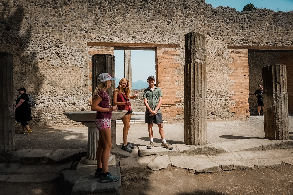 How to Visit Pompeii: Taking a Break in Some Shade