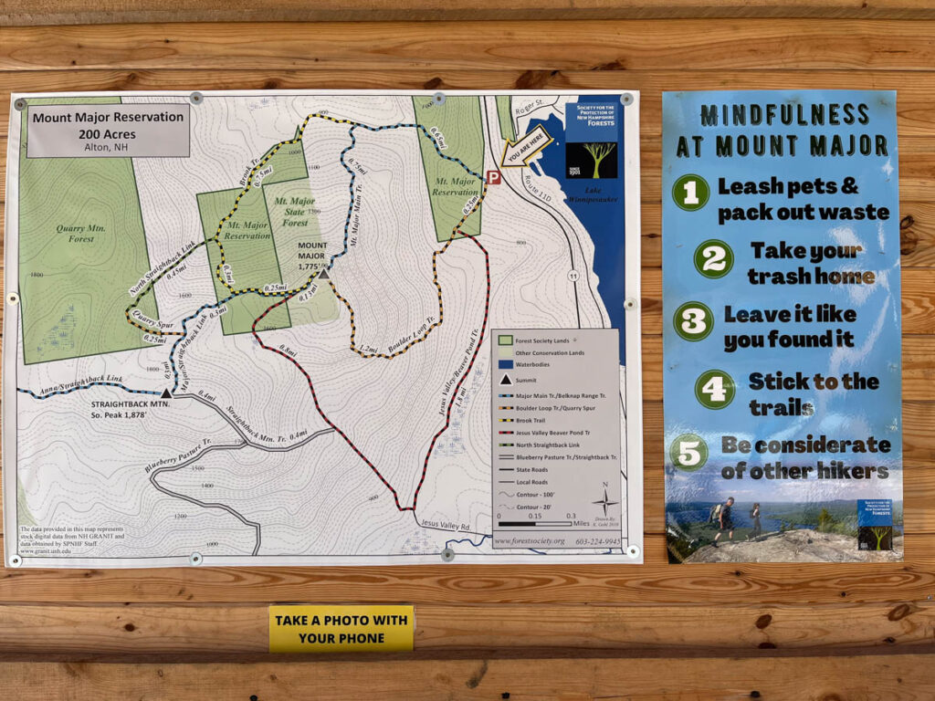 Mount Major Map and Trail Map