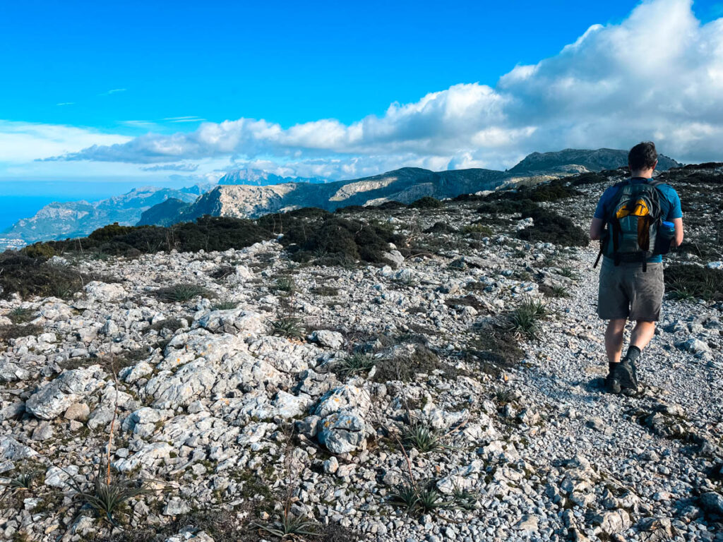Dave hiking on the Archduke Trail Mallorca
