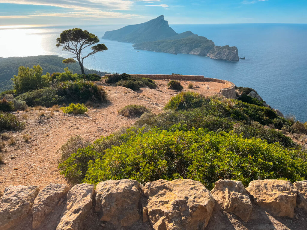 View of La Dragonera Island from La Trapa Ruins Mallorca