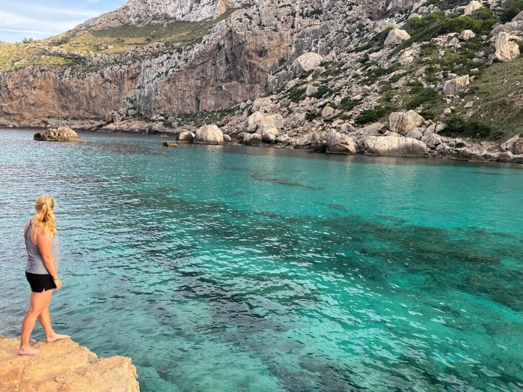 Taking a cool swim in November in Mallorca