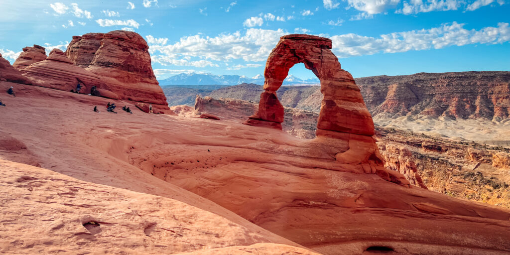 Delicate arch hike: the view from the end of the hiking trail