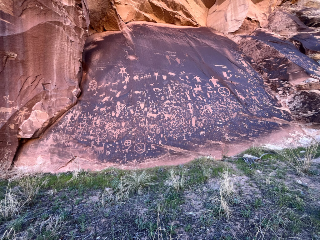 Newspapter Rock outside Canyonlands National Park Needles