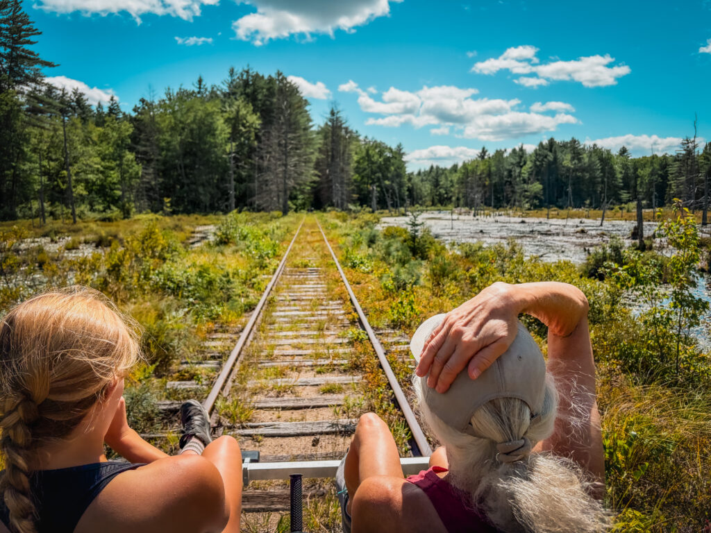 Glamping in the White Mountains: A Family Stay at Huttopia (Full Itinerary Inside): Silver Lake Rail Riders